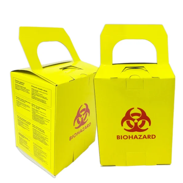 Hospital Disposable Medical Use Square Waste Biohazard Safety Box 3L 5L 10L Paper Board Sharps Container for Discard Syringe