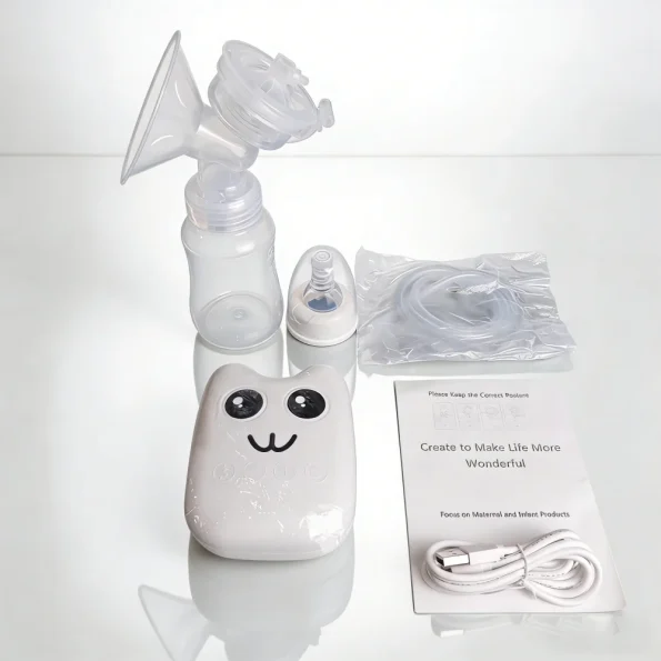 Household Medical Device Strong Suction Low Noise Portable Mom Breastfeeding Electronic Breast Pump with Milk Bottle Wide Mouth