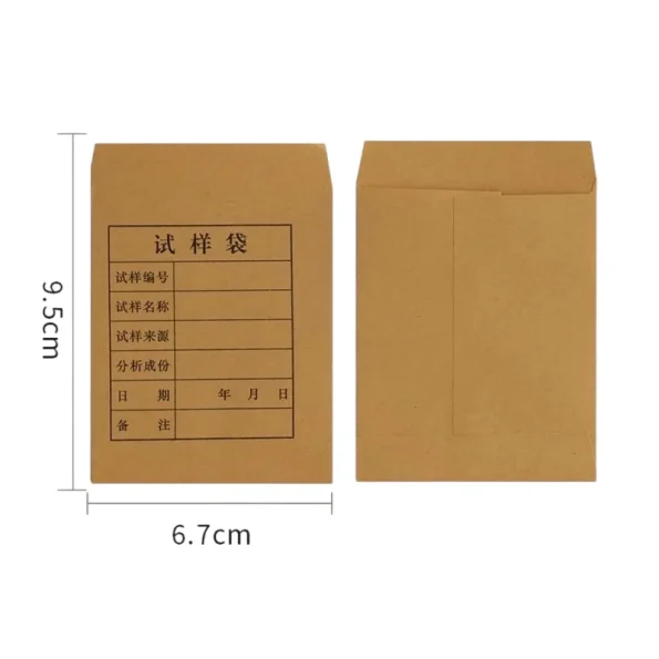 Kraft Paper Sample Envelope Printed Info Form Specimen Storage Bag For Laboratory Test Sample Packaging