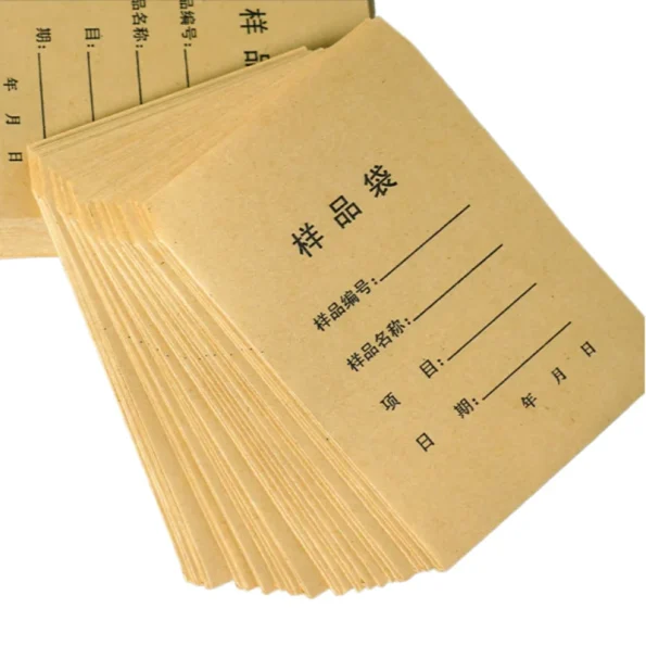 Kraft Paper Sample Envelope Printed Info Form Specimen Storage Bag For Laboratory Test Sample Packaging