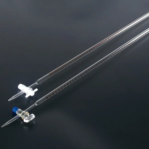 Lab Burette 10ml 25ml 50ml 100ml Glass PTFE Stopcock Burette