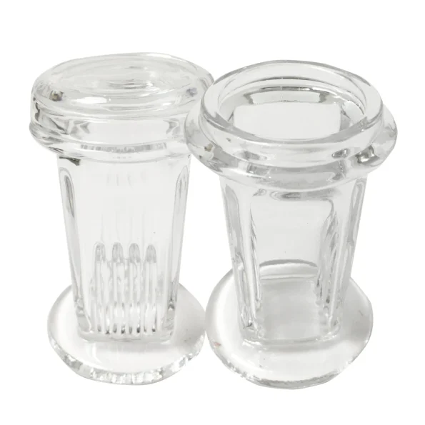 Laboratory Medical Chemical Vessel 5 Pieces Histology Microscope Circular Round Glass Rack Coplin Slide Staining Jar With Lid