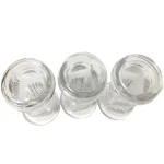 Laboratory Medical Chemical Vessel 5 Pieces Histology Microscope Circular Round Glass Rack Coplin Slide Staining Jar With Lid