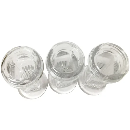 Laboratory Medical Chemical Vessel 5 Pieces Histology Microscope Circular Round Glass Rack Coplin Slide Staining Jar With Lid