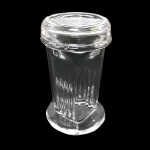 Laboratory Medical Chemical Vessel 5 Pieces Histology Microscope Circular Round Glass Rack Coplin Slide Staining Jar With Lid