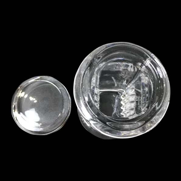 Laboratory Medical Chemical Vessel 5 Pieces Histology Microscope Circular Round Glass Rack Coplin Slide Staining Jar With Lid