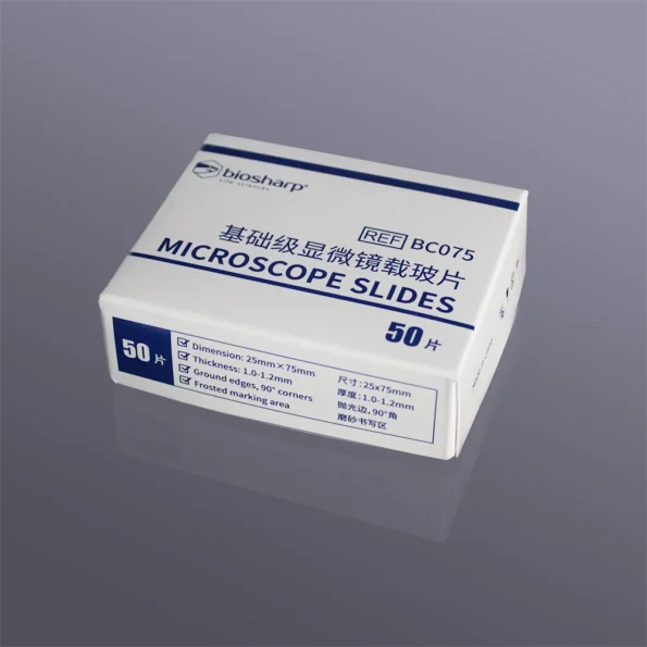 Laboratory Microscope Glass Slides Single-sided Single-head Sandblasting Polished Edge 90 Angle