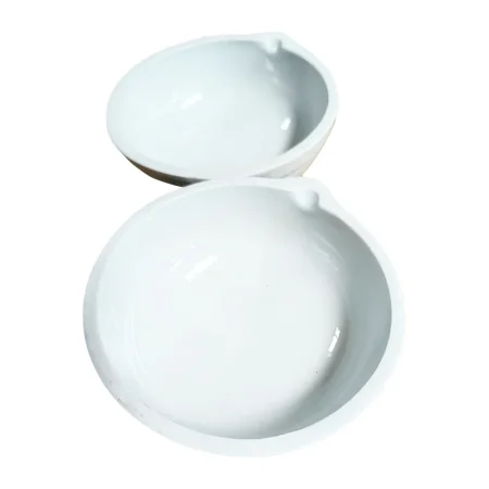 Laboratory Use 40ml-5000ml Chemistry Thickened Porcelain Round Bottom 82mm 90mm 100mm Ceramic Evaporating Dish With Pouring Lip