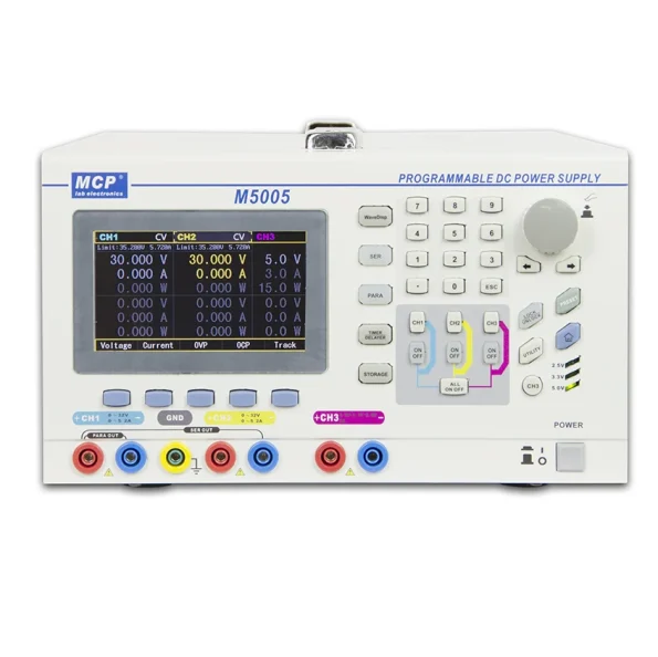 MCP M5005 - Programmable DC Laboratory Adjustable Multi Output Power Supply 30V3A5A 2.5V3.3V5V3A with USB, LAN Interface