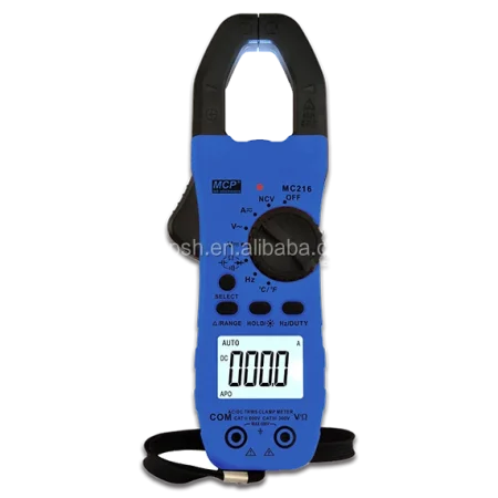 MCP MC216 DIGITAL AC DC TRUE RMS CLAMP METER RESISTANCE CAPACITANCE FREQUENCY TEMPERATURE