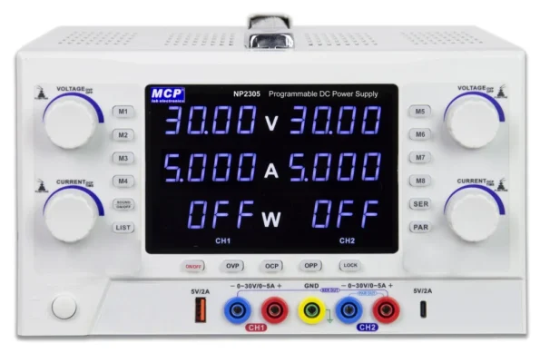 MCP NP4305 MULTI OUTPUT PROGRAMMABLE LABORATORY ADJUSTABLE DC POWER SUPPLY 30V3A 30V5A