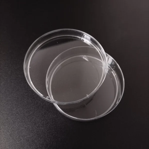 Medical Chemical Laboratory Plastic PS 60mm 55mm EO Sterilize Transparent Bacterial Tissue Cell Culture Petri Dish With 3 Vents