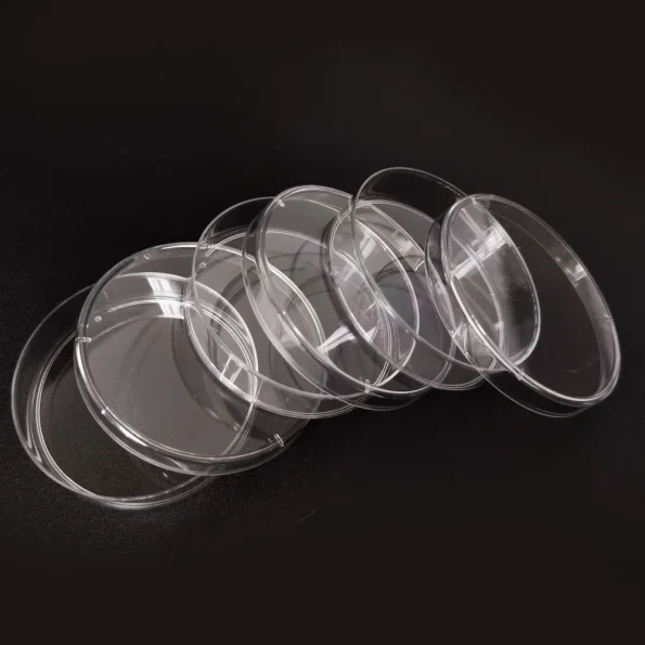 Medical Chemical Laboratory Plastic PS 60mm 55mm EO Sterilize Transparent Bacterial Tissue Cell Culture Petri Dish With 3 Vents