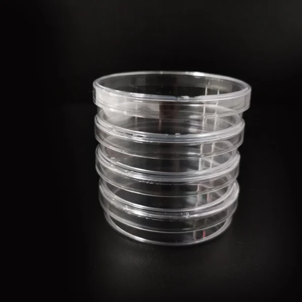 Medical Chemical Laboratory Plastic PS 60mm 55mm EO Sterilize Transparent Bacterial Tissue Cell Culture Petri Dish With 3 Vents