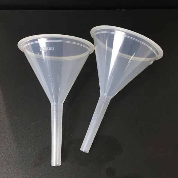 OEM Transparent Polypropylene Lab Funnel Filtering Funnel for Narrow Mouth Bottle Liquid Pouring Splash Free