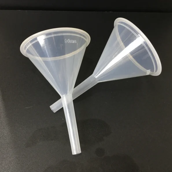 OEM Transparent Polypropylene Lab Funnel Filtering Funnel for Narrow Mouth Bottle Liquid Pouring Splash Free