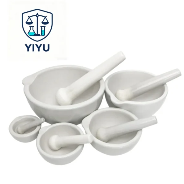 Porcelain Mortar and Pestle Set Multi Sizes Ceramic Grinding Bowl with Pour Spout Lab Herb Powder Grinding Tool