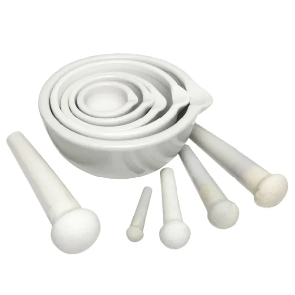Porcelain Mortar and Pestle Set Multi Sizes Ceramic Grinding Bowl with Pour Spout Lab Herb Powder Grinding Tool