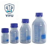 PP Plastic Reagent Bottle With Blue Screw Cap Graduated Wide Mouth Lab Storage Bottle 100/250/500/1000ml