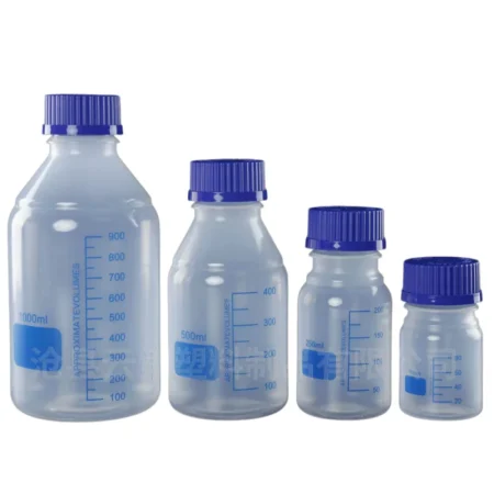 PP Plastic Reagent Bottle With Blue Screw Cap Graduated Wide Mouth Lab Storage Bottle 100/250/500/1000ml