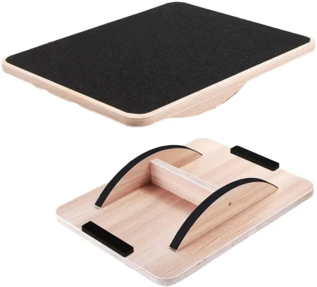 Professional Portable Wooden Balance Board for Leg Exercise Abs Workout Body-Focused Anti-Slip Rocker/Wobble Board for Standing