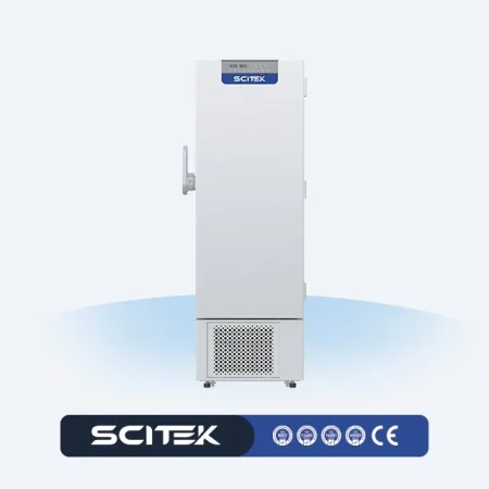 SCITEK -86°C Ultra Low Temperature Freezer Direct Cool Intelligent Variable Frequency LCD Touch Screen Control Universal Caster