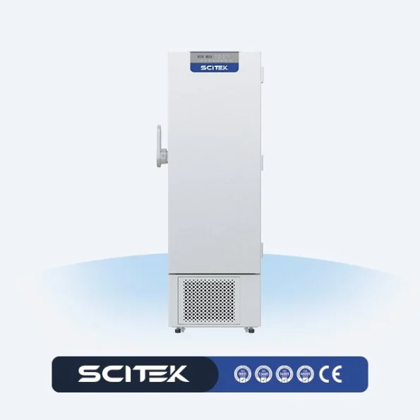 SCITEK -86°C Ultra Low Temperature Freezer Direct Cool Intelligent Variable Frequency LCD Touch Screen Control Universal Caster