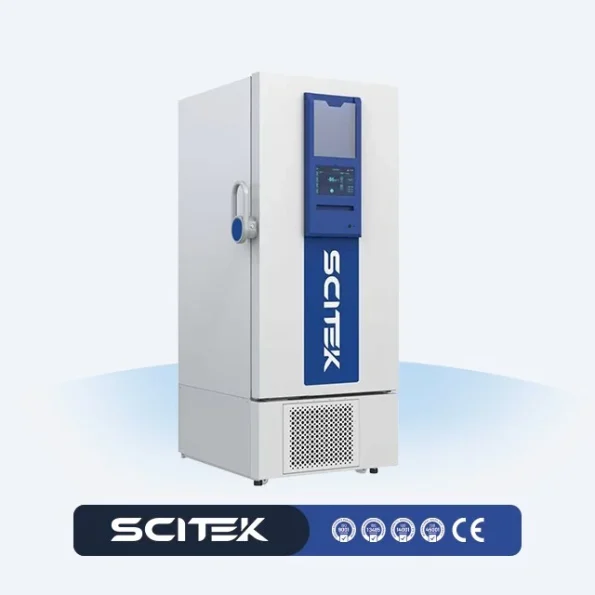 SCITEK -86°C Ultra Low Temperature Freezer Direct Cool Intelligent Variable Frequency LCD Touch Screen Control Universal Caster