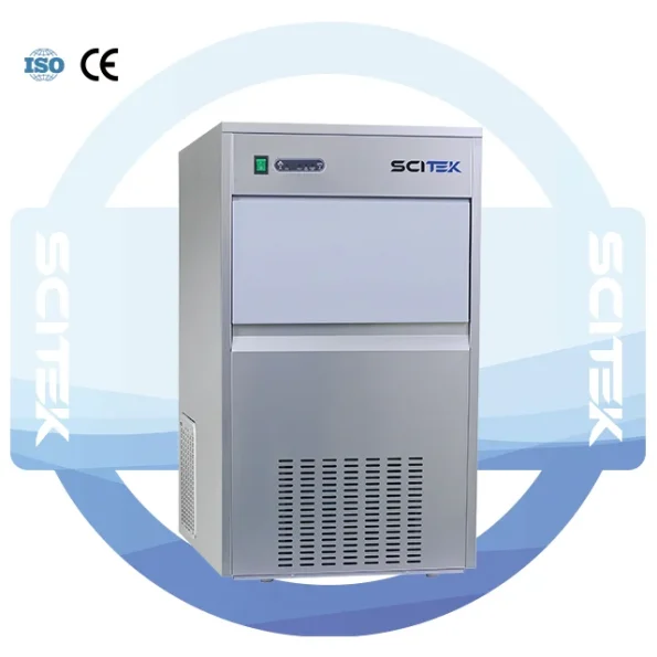 SCITEK Bullet Ice Maker Cylindrical Block Ice 25/50/80/120 Kg/24h Stainless Steel Air-Cooled Laboratory Use