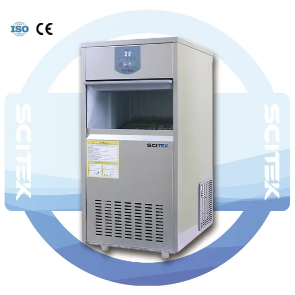 SCITEK Bullet Ice Maker Cylindrical Block Ice 25/50/80/120 Kg/24h Stainless Steel Air-Cooled Laboratory Use