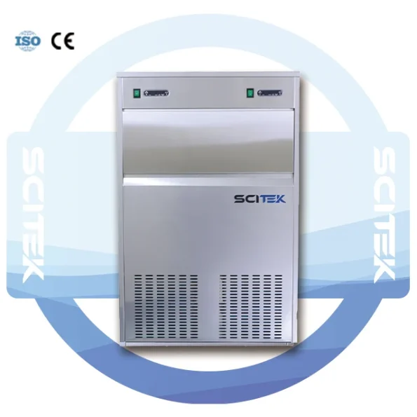 SCITEK Bullet Ice Maker Cylindrical Block Ice 25/50/80/120 Kg/24h Stainless Steel Air-Cooled Laboratory Use