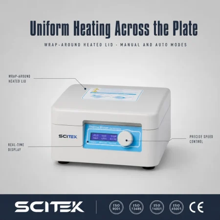 SCITEK High Speed Microplate Thermo Shaker Laboratory Constant Temperature Incubator Shaker for Biological Sample Mixing
