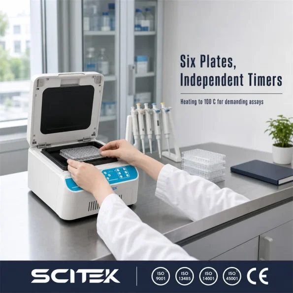 SCITEK High Speed Microplate Thermo Shaker Laboratory Constant Temperature Incubator Shaker for Biological Sample Mixing