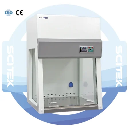 SCITEK Laminar Flow Cabinet Clean Bench LED Display Vertical Airflow Pattern HEPA Filter for Lab