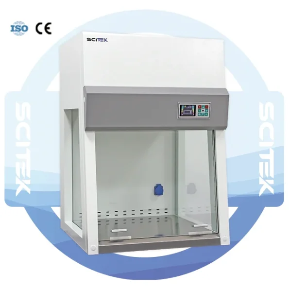 SCITEK Laminar Flow Cabinet Clean Bench LED Display Vertical Airflow Pattern HEPA Filter for Lab