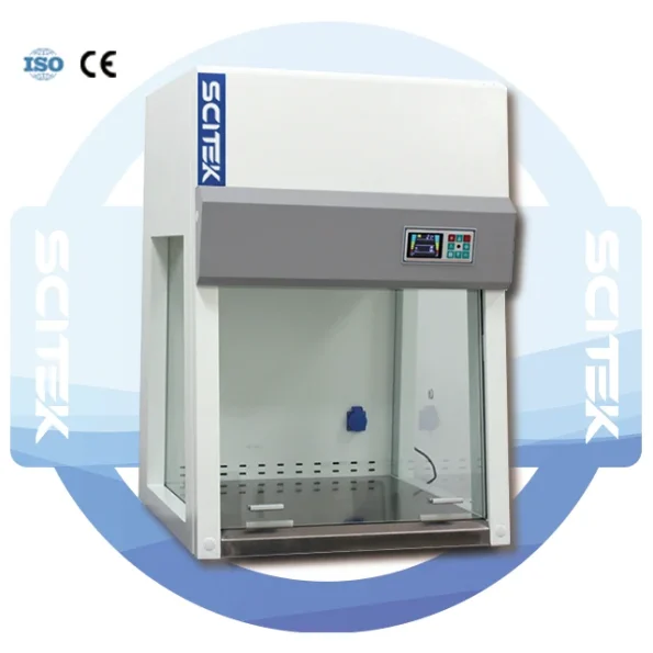 SCITEK Laminar Flow Cabinet Clean Bench LED Display Vertical Airflow Pattern HEPA Filter for Lab