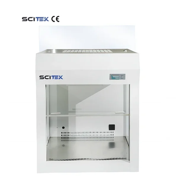 SCITEK Laminar Flow Cabinet Clean Bench LED Display Vertical Airflow Pattern HEPA Filter for Lab