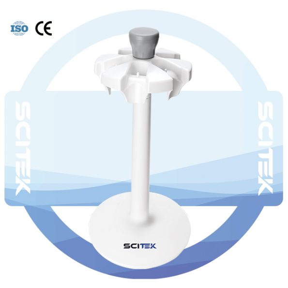 SCITEK Round Pipette Stand the Freely Rotating Circular Pipette Holder Can Safely Hold 6 Single and Multiple Pipettes
