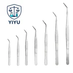 Stainless Steel Bent Tip Tweezers Multiple Sizes Curved Lab Forceps For Chemistry Biology Experiment Operation