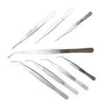 Stainless Steel Bent Tip Tweezers Multiple Sizes Curved Lab Forceps For Chemistry Biology Experiment Operation