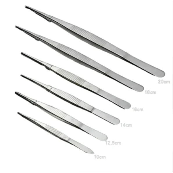 Stainless Steel Bent Tip Tweezers Multiple Sizes Curved Lab Forceps For Chemistry Biology Experiment Operation