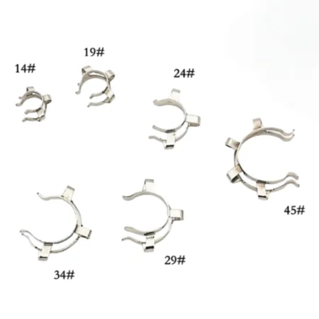 Stainless Steel Lab Keck Clamp Ground Joint Clip Multiple Sizes Standard Taper Joint Clamp For Glassware Experiment