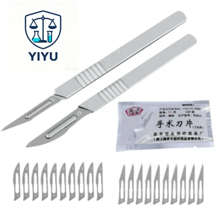 Stainless Steel Scalpel Handle with 11# 23# Carbon Steel Blades Industrial Lab Craft Cutting Scalpel Tool Set