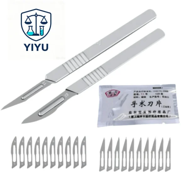 Stainless Steel Scalpel Handle with 11# 23# Carbon Steel Blades Industrial Lab Craft Cutting Scalpel Tool Set