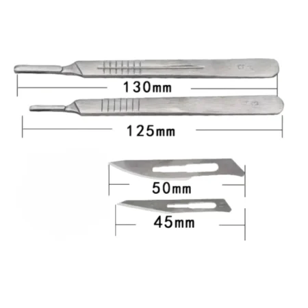 Stainless Steel Scalpel Handle with 11# 23# Carbon Steel Blades Industrial Lab Craft Cutting Scalpel Tool Set