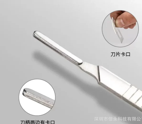 Stainless Steel Scalpel Handle with 11# 23# Carbon Steel Blades Industrial Lab Craft Cutting Scalpel Tool Set