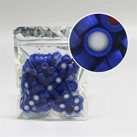 Syringe Lids/white Tef-lon Threaded Blue Lids for 2ml Clear/Amber Glass Vials