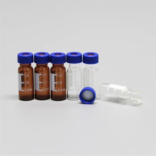 Syringe Lids/white Tef-lon Threaded Blue Lids for 2ml Clear/Amber Glass Vials