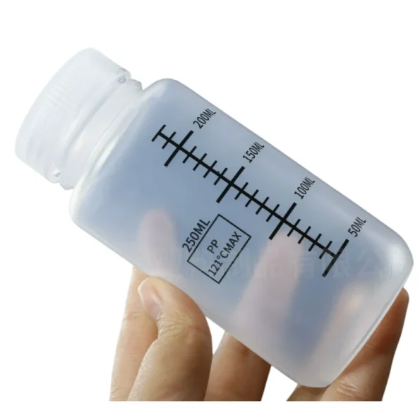 Wide Mouth PP Plastic Reagent Bottle With Graduation Scale 5ml-2000ml Lab Sample Storage Container Autoclavable