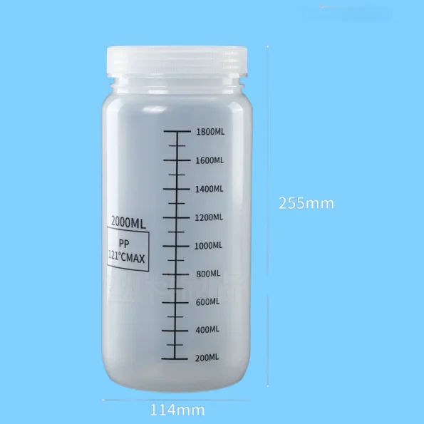 Wide Mouth PP Plastic Reagent Bottle With Graduation Scale 5ml-2000ml Lab Sample Storage Container Autoclavable